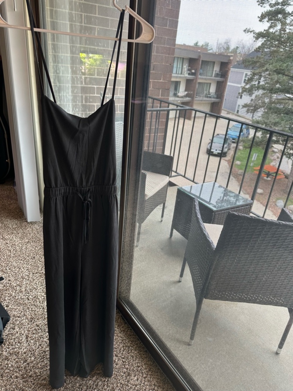 American Eagle Outfitters Charcoal Gray Spaghetti Strap Jumpsuit